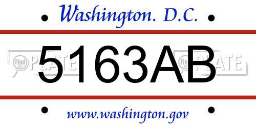 5163AB District Of Columbia License Plate