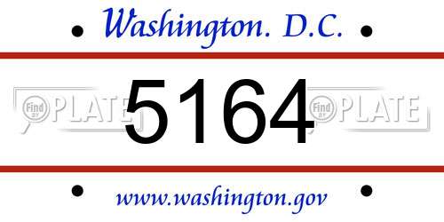 5164 District Of Columbia License Plate