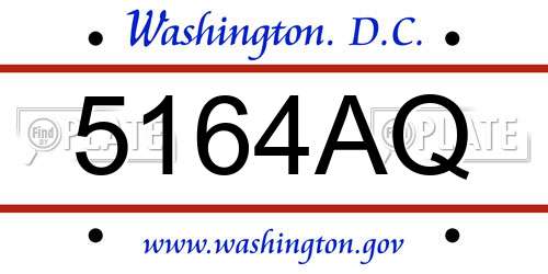 5164AQ District Of Columbia License Plate
