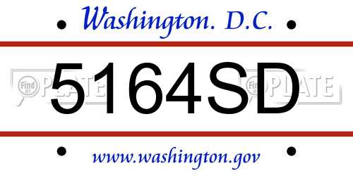 5164SD District Of Columbia License Plate