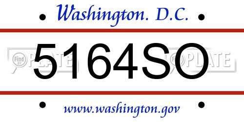 5164SO District Of Columbia License Plate
