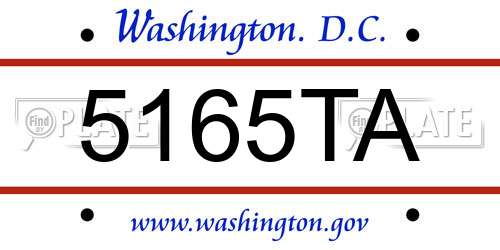 5165TA District Of Columbia License Plate