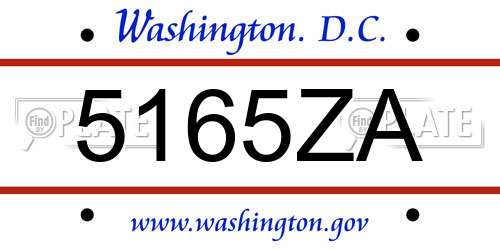 5165ZA District Of Columbia License Plate