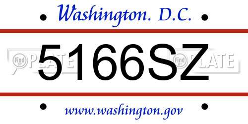 5166SZ District Of Columbia License Plate