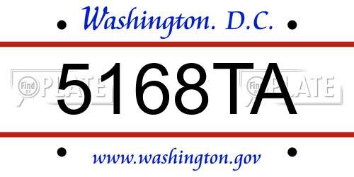5168TA District Of Columbia License Plate