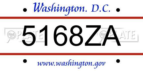 5168ZA District Of Columbia License Plate