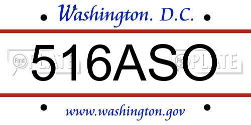 516ASO District Of Columbia License Plate