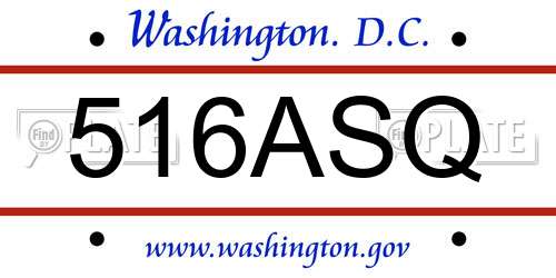 516ASQ District Of Columbia License Plate