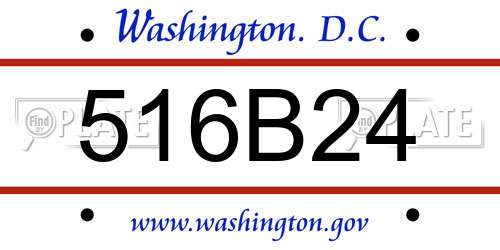 516B24 District Of Columbia License Plate