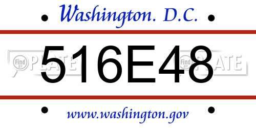 516E48 District Of Columbia License Plate