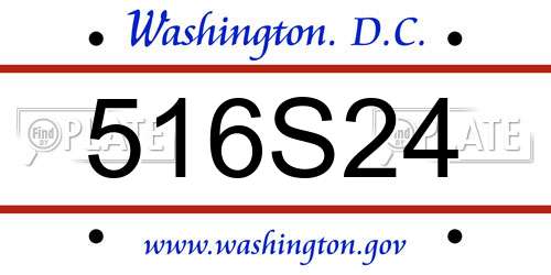 516S24 District Of Columbia License Plate