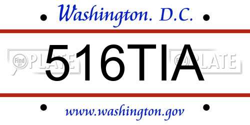 516TIA District Of Columbia License Plate