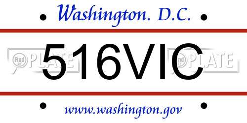 516VIC District Of Columbia License Plate