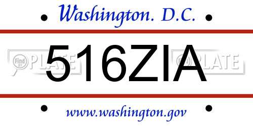 516ZIA District Of Columbia License Plate