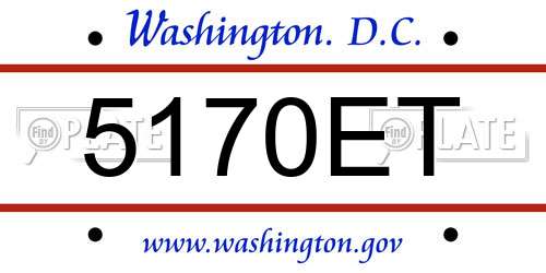5170ET District Of Columbia License Plate