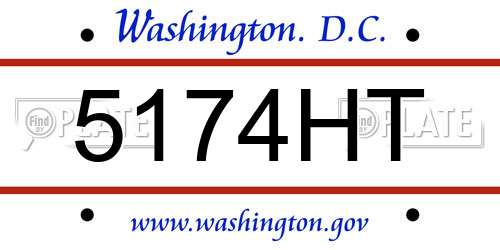 5174HT District Of Columbia License Plate