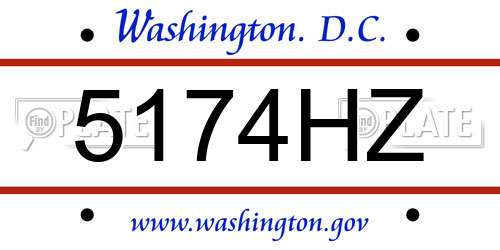 5174HZ District Of Columbia License Plate