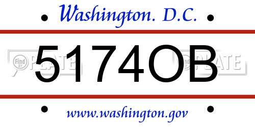5174OB District Of Columbia License Plate