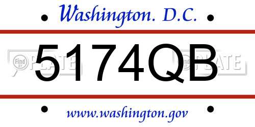 5174QB District Of Columbia License Plate
