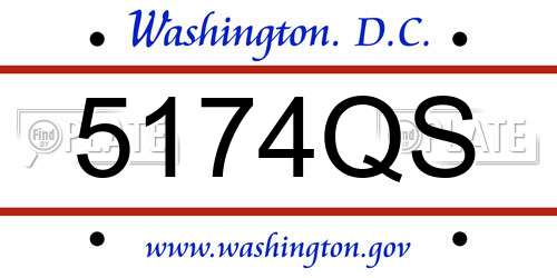 5174QS District Of Columbia License Plate