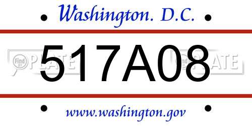 517A08 District Of Columbia License Plate