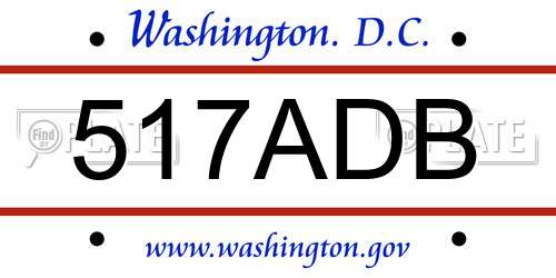 517ADB District Of Columbia License Plate
