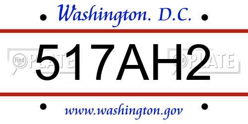 517AH2 District Of Columbia License Plate