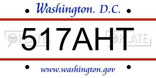 517AHT District Of Columbia License Plate