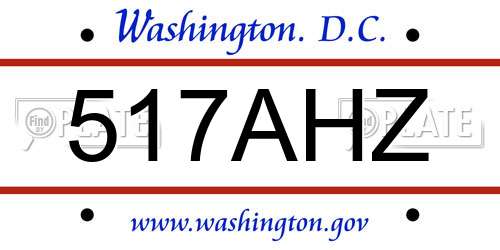 517AHZ District Of Columbia License Plate
