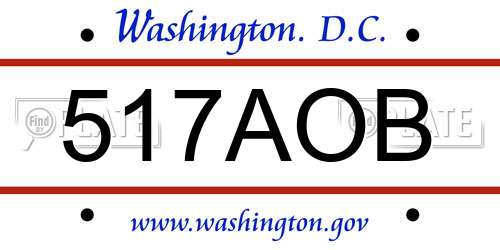 517AOB District Of Columbia License Plate