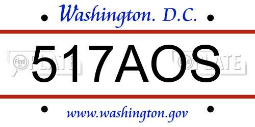 517AOS District Of Columbia License Plate
