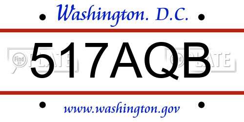517AQB District Of Columbia License Plate