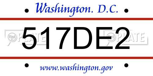 517DE2 District Of Columbia License Plate