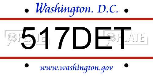 517DET District Of Columbia License Plate