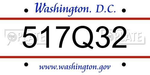 517Q32 District Of Columbia License Plate