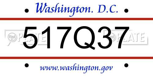 517Q37 District Of Columbia License Plate