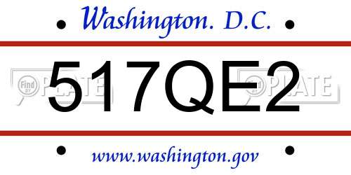 517QE2 District Of Columbia License Plate