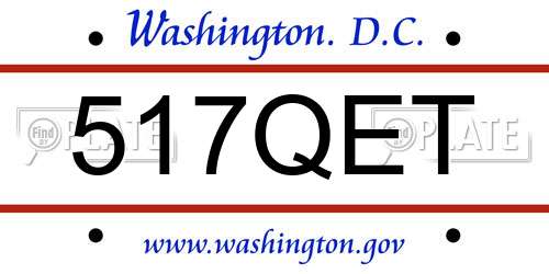 517QET District Of Columbia License Plate