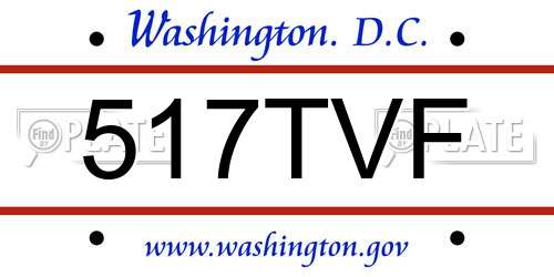 517TVF District Of Columbia License Plate