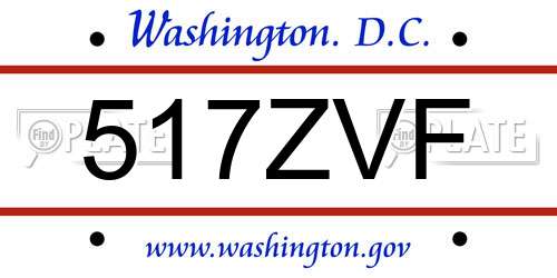 517ZVF District Of Columbia License Plate