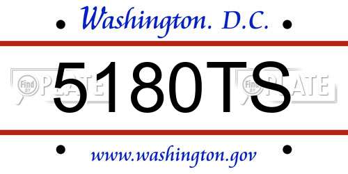 5180TS District Of Columbia License Plate