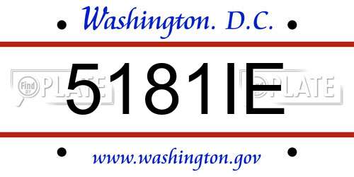 5181IE District Of Columbia License Plate