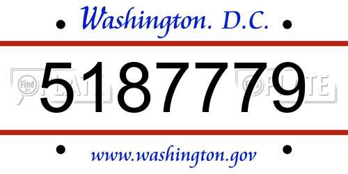 5187779 District Of Columbia License Plate