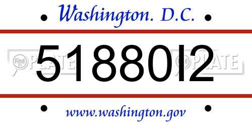 51880I2 District Of Columbia License Plate