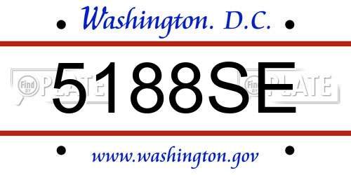 5188SE District Of Columbia License Plate