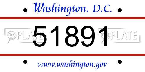 51891 District Of Columbia License Plate