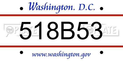 518B53 District Of Columbia License Plate