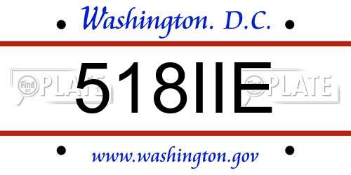 518IIE District Of Columbia License Plate