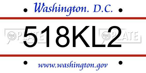 518KL2 District Of Columbia License Plate