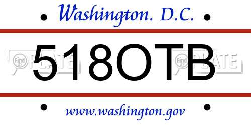 518OTB District Of Columbia License Plate